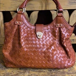 Brahmin Leather woven purse